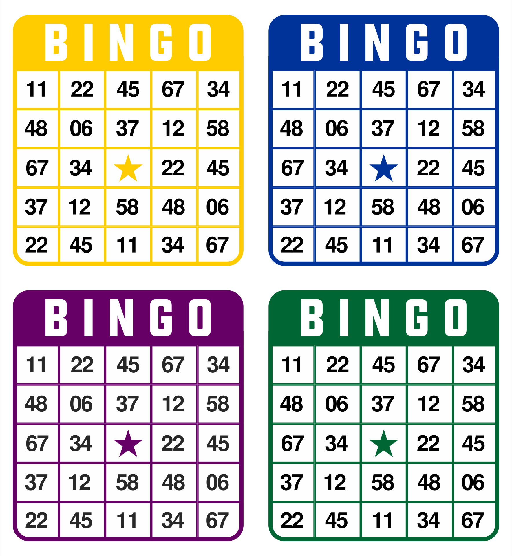 1000 Bingo Cards Pdf Download, 4 Per Page, Instant Printable Fun within Bingo Cards To Print For Free With Numbers