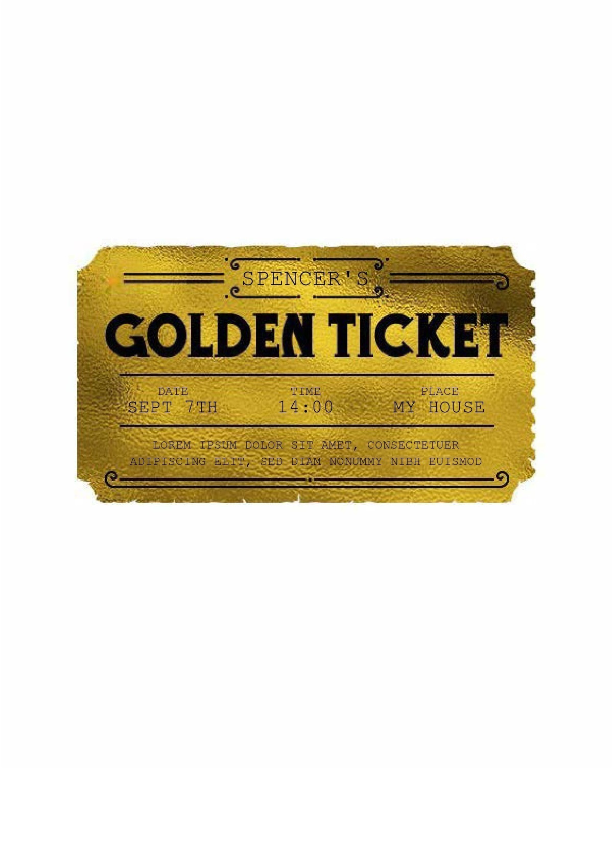 13 Editable Golden Ticket Templates (Free Downloads) inside Free Printable Wonka Golden Ticket Template