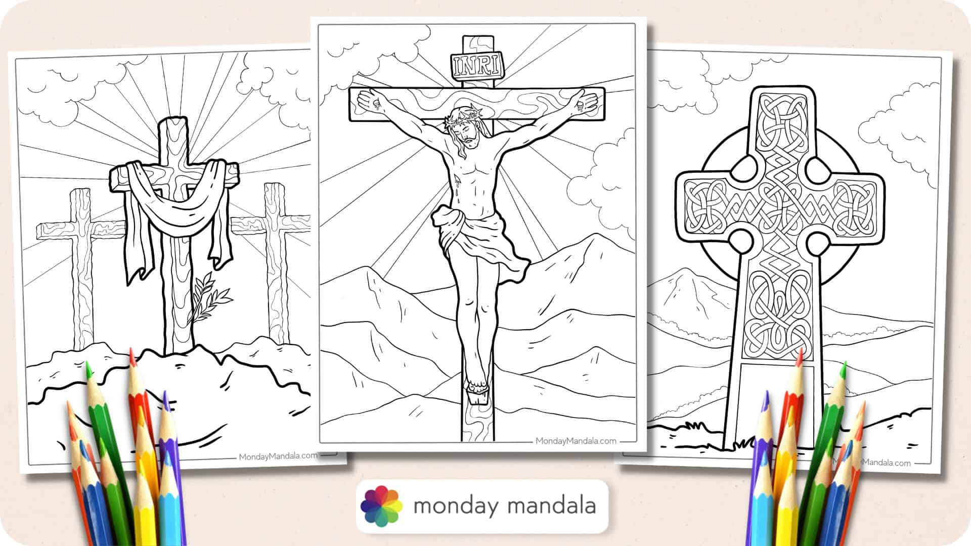 20 Cross Coloring Pages (Free Pdf Printables) with Free Stations of the Cross Printables