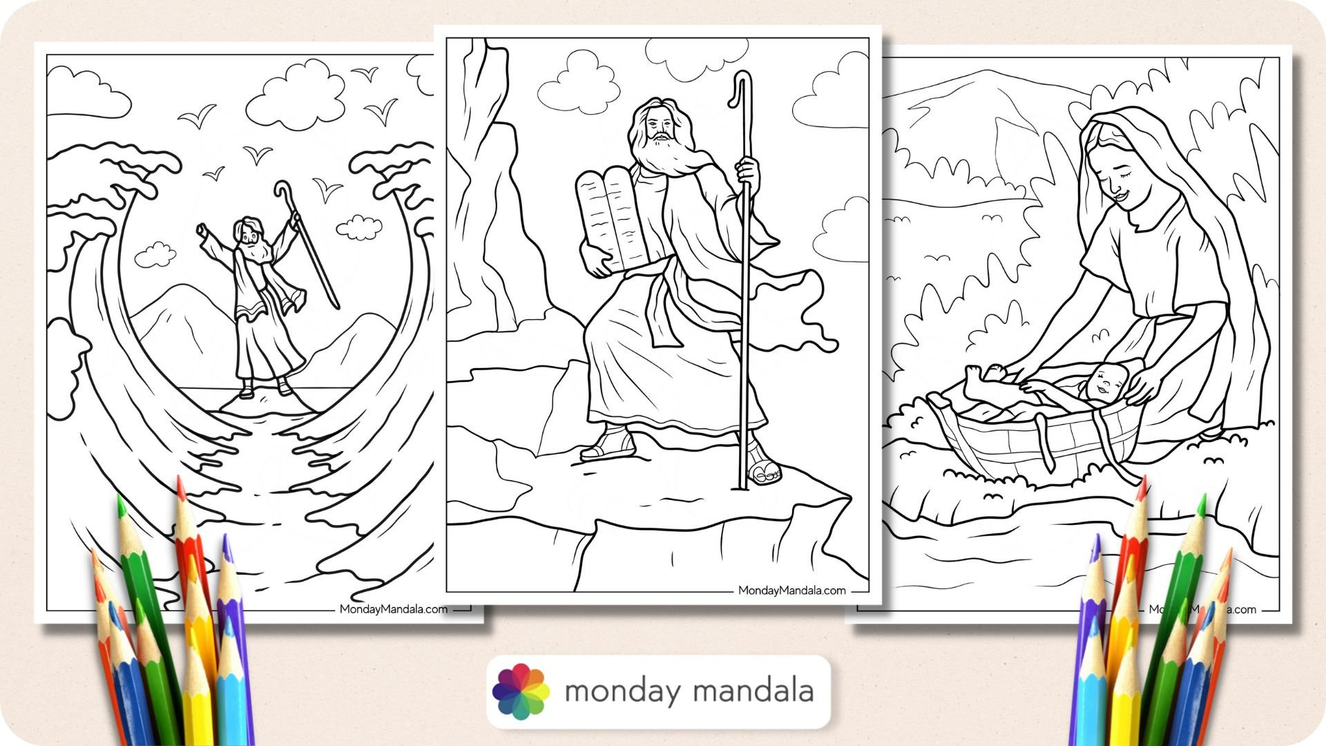 20 Moses Coloring Pages (Free Pdf Printables) intended for Moses Coloring Pages Printable Free