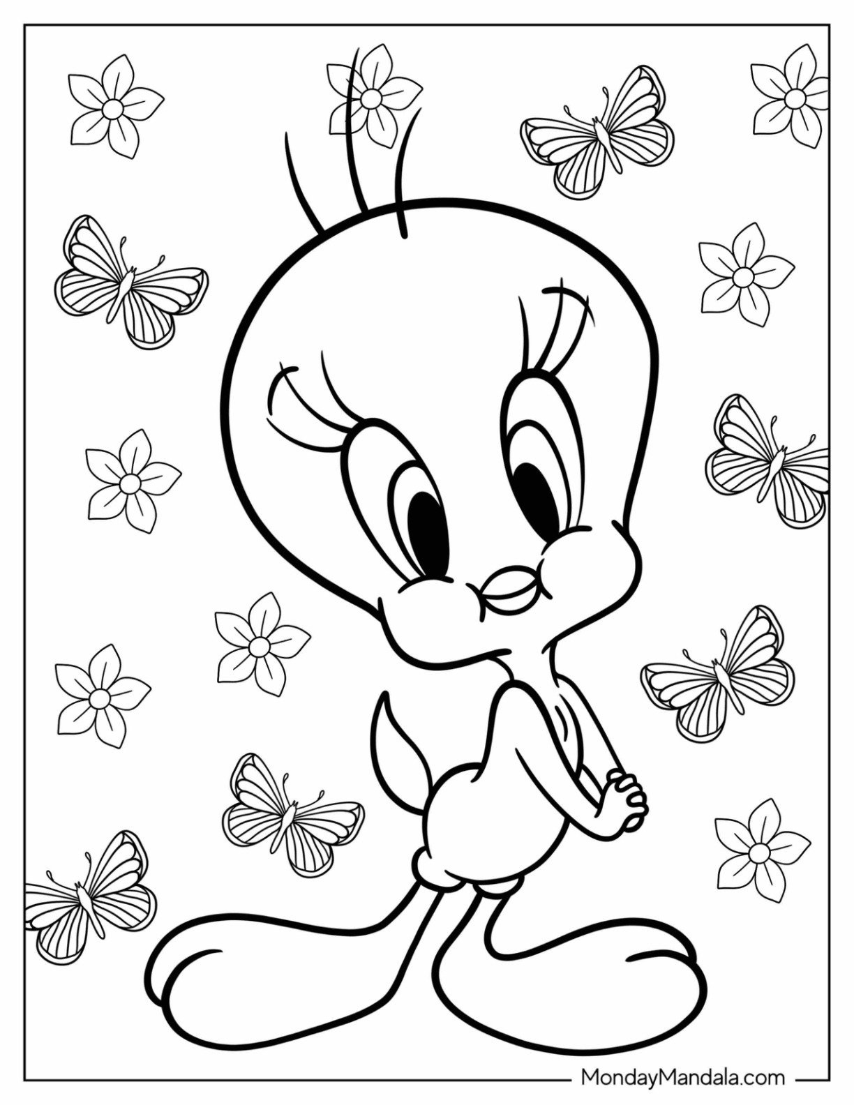 20 Tweety Bird Coloring Pages (Free Pdf Printables) in Tweety Bird Coloring Pages Printable Free