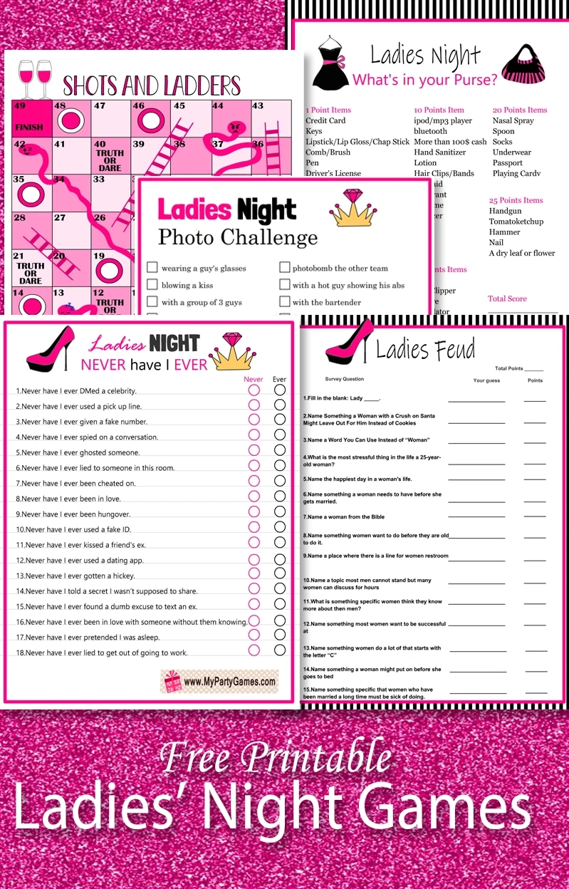 21 Free Printable Ladies' Night Games intended for Ladies Night Printable Games