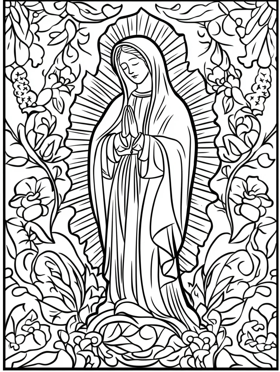 22 Our Lady Of Guadalupe Coloring Pages - Free Pdf Printables in Our Lady Of Guadalupe Free Printables