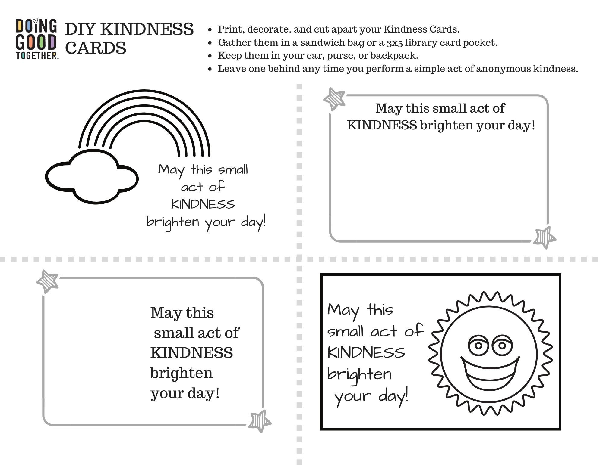 24+ Quick Acts Of Kindness For Families — Doing Good Together™ with regard to Free Printable Kindness Cards
