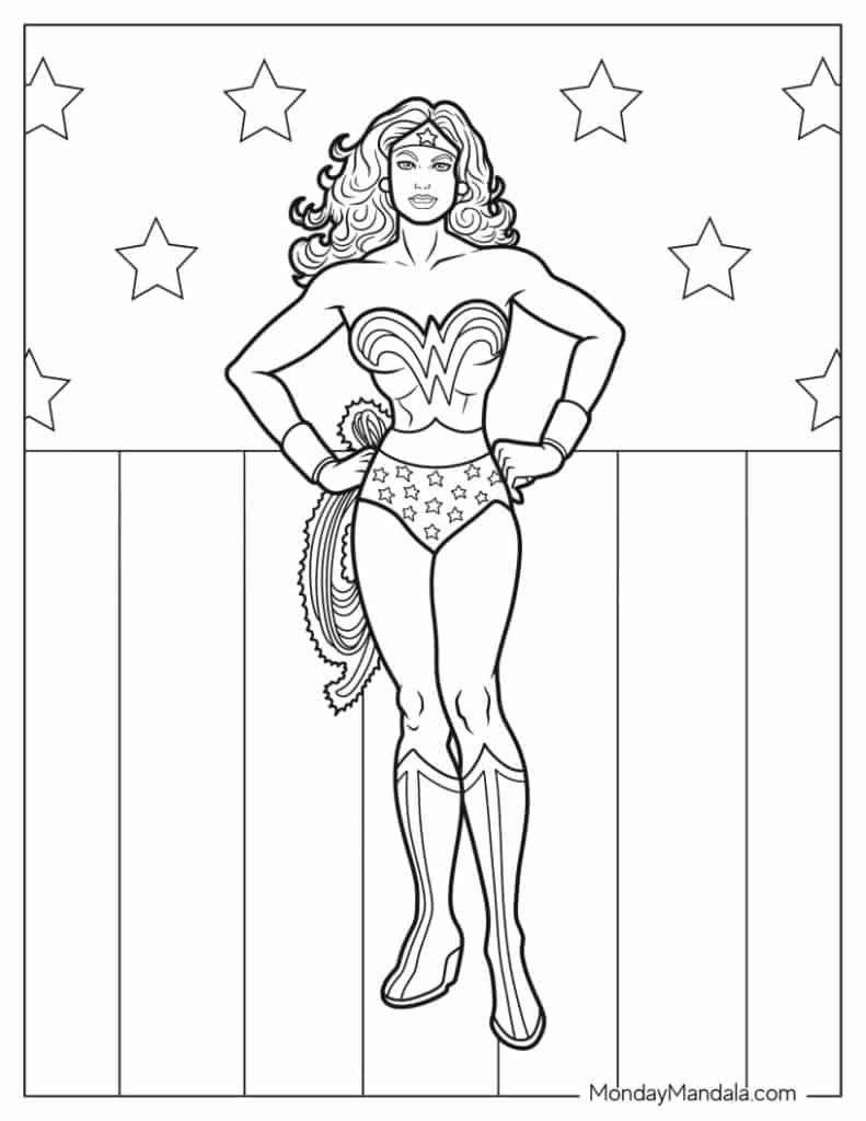 24 Wonder Woman Coloring Pages (Free Pdf Printables) in Wonder Woman Coloring Pages Free Printable