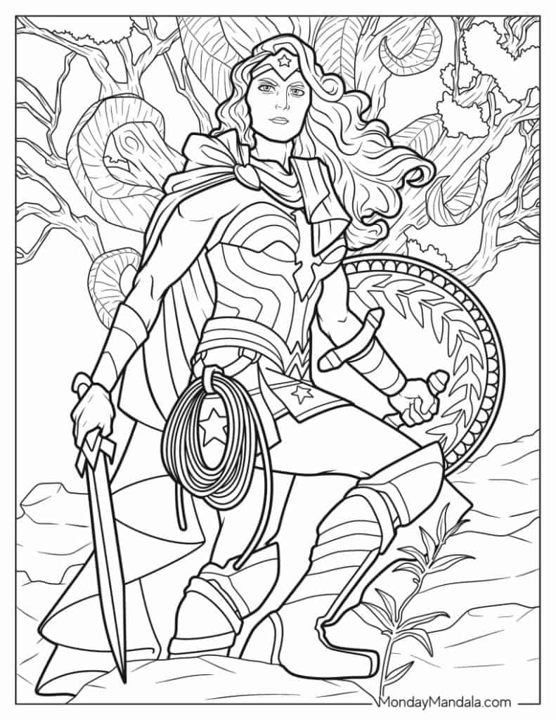 24 Wonder Woman Coloring Pages (Free Pdf Printables) pertaining to Wonder Woman Coloring Pages Free Printable