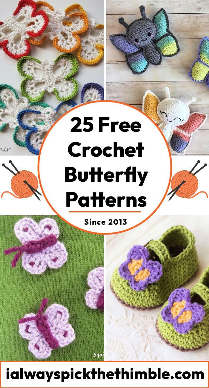 25 Free Crochet Butterfly Patterns {Pdf Pattern} in Printable Free Crochet Butterfly Patterns To Print