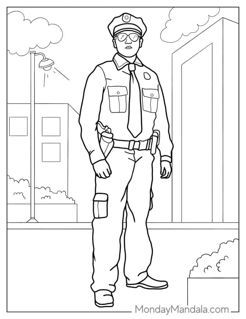 26 Police Coloring Pages (Free Pdf Printables) with regard to Free Printable Preschool Police Officer Worksheets