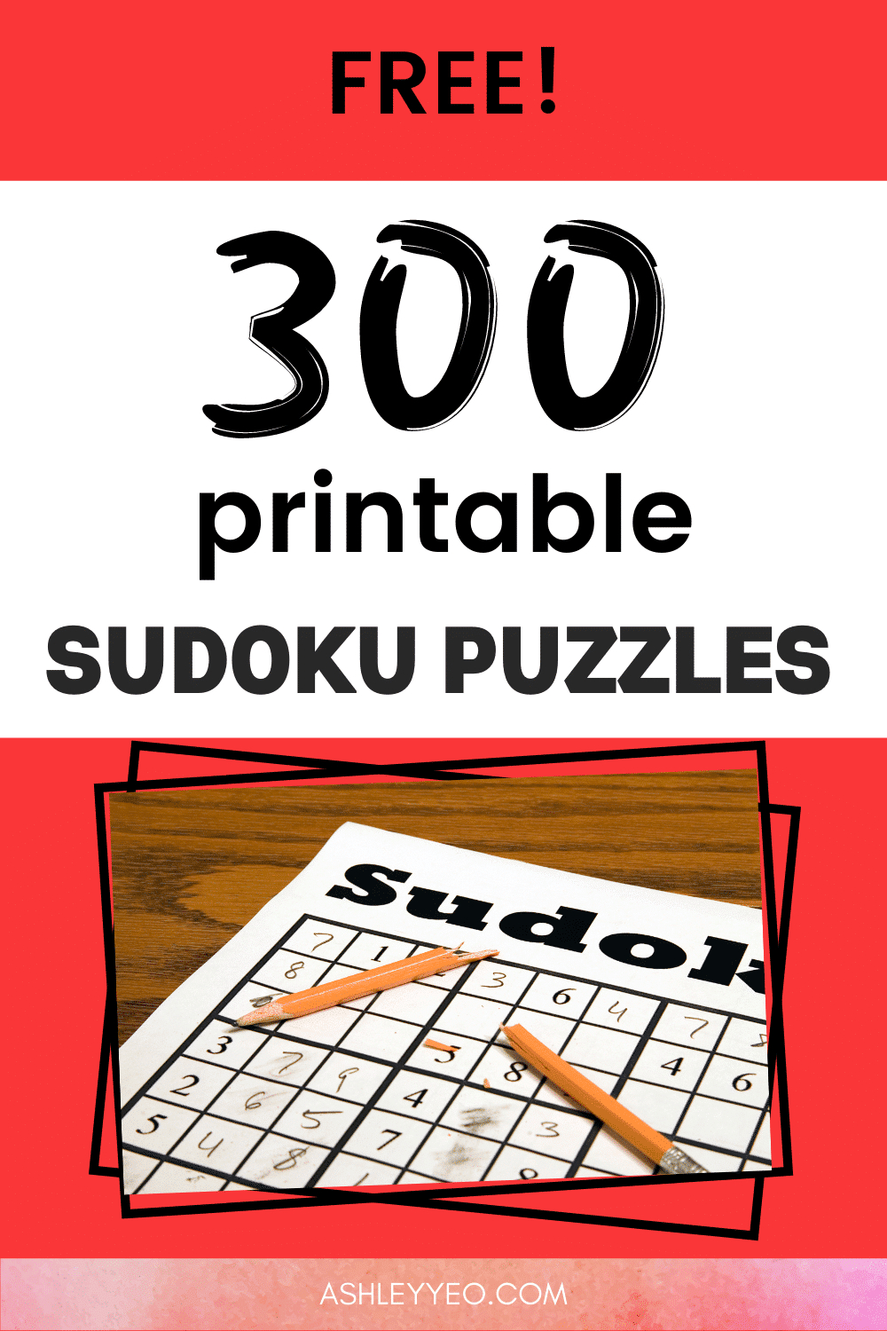 300 Free Printable Sudoku Puzzles For Your Family - Ashley Yeo intended for Free Printable Sudoku