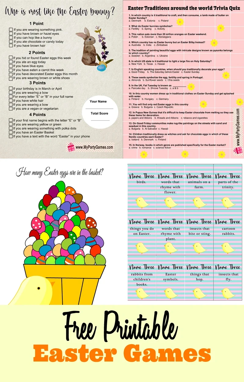 34 Free Printable Easter Games throughout Printable Easter Games For Adults