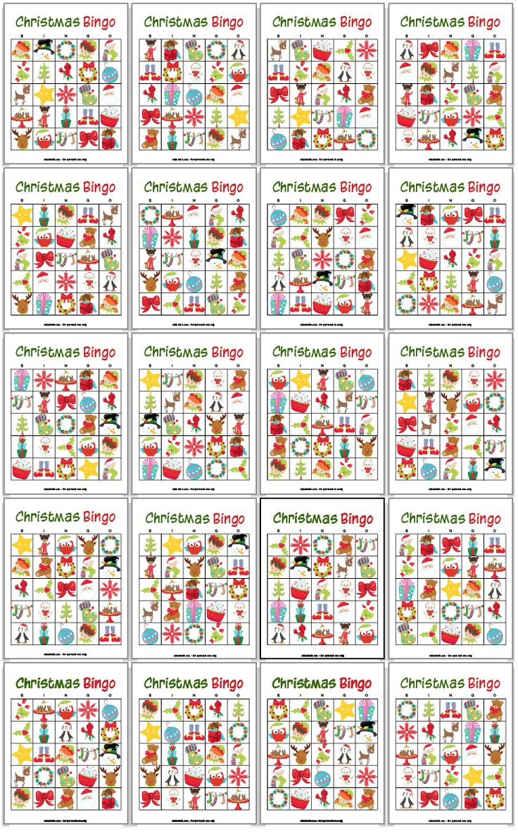 34 Printable Christmas Bingo Cards in Printable Christmas Bingo Cards For 20