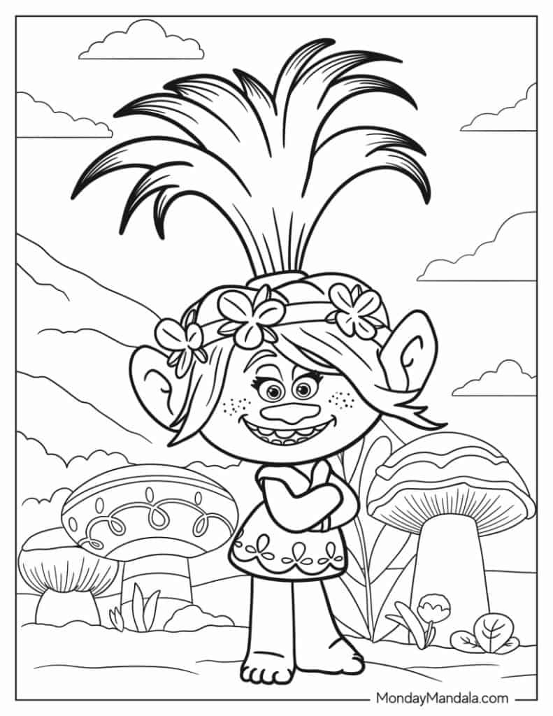 34 Trolls Coloring Pages (Free Pdf Printables) with regard to Free Printable Trolls Coloring Pages