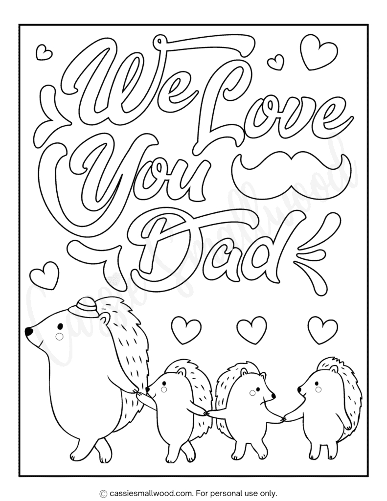 36 Cute Father&amp;#039;S Day Coloring Pages (Free Printable) - Cassie within I Love You Dad Printables