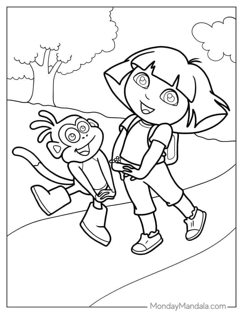 36 Dora The Explorer Coloring Pages (Free Pdf Printables) throughout Dora The Explorer Coloring Pages Free Printable