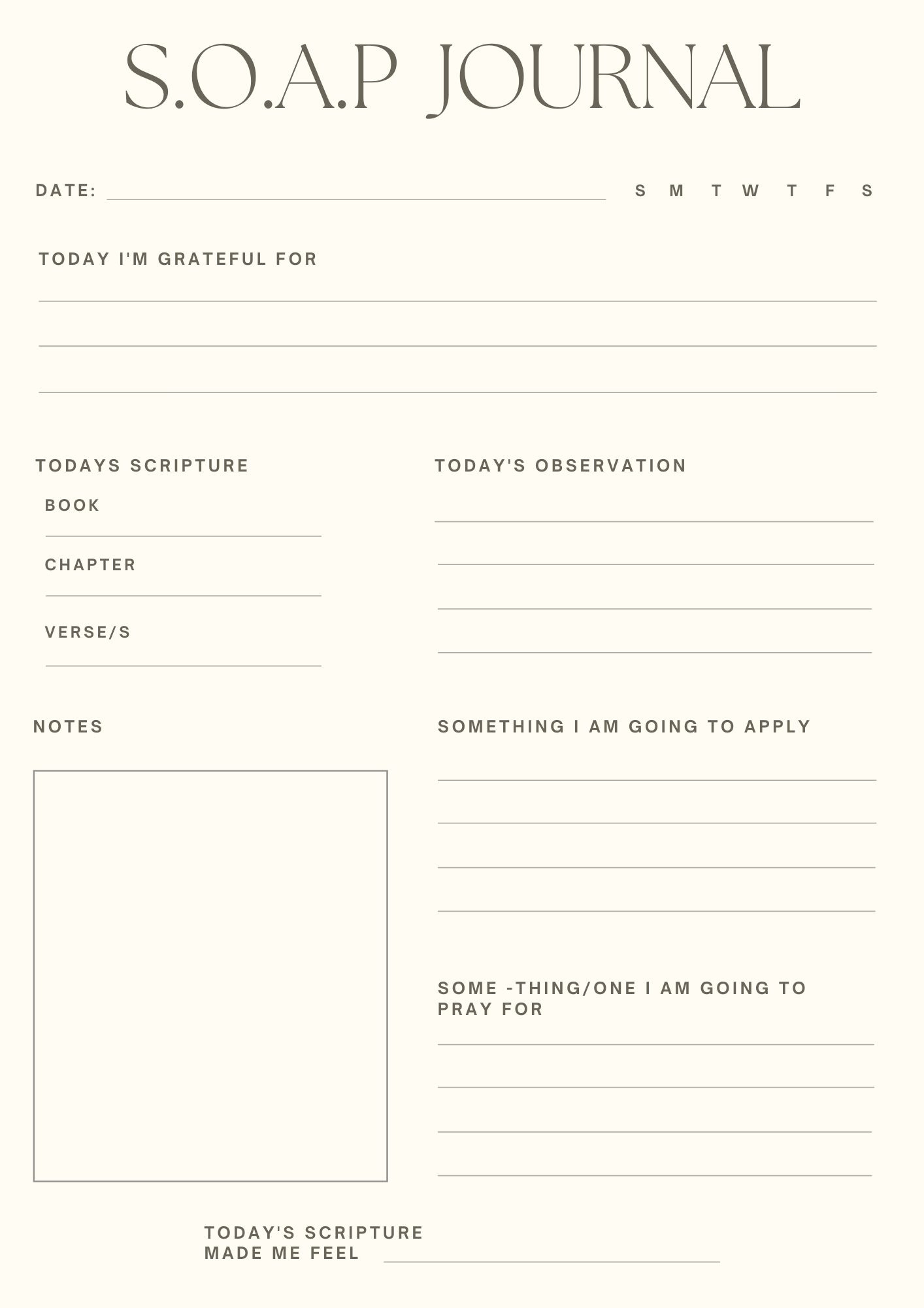 365 Day S.o.a.p Journal Free Printable - Free Bible Worksheets with regard to Printable Free Bible Journaling Templates