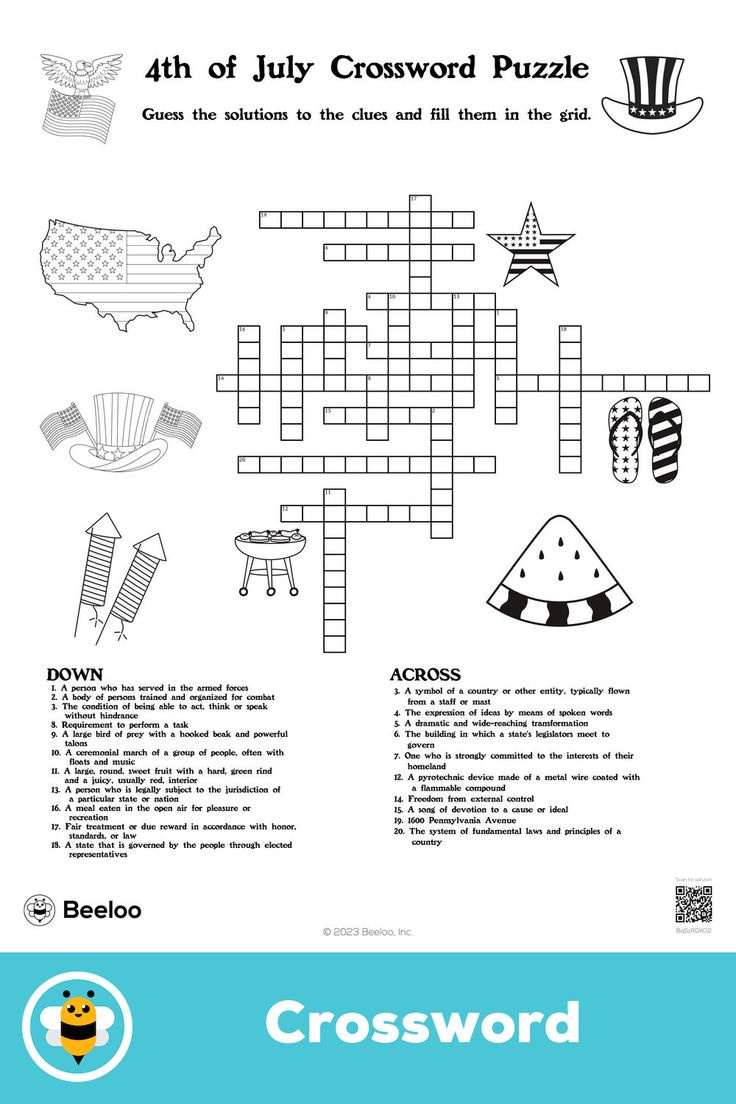 4Th Of July Crossword Puzzle regarding Fourth of July Crossword Puzzles Printable