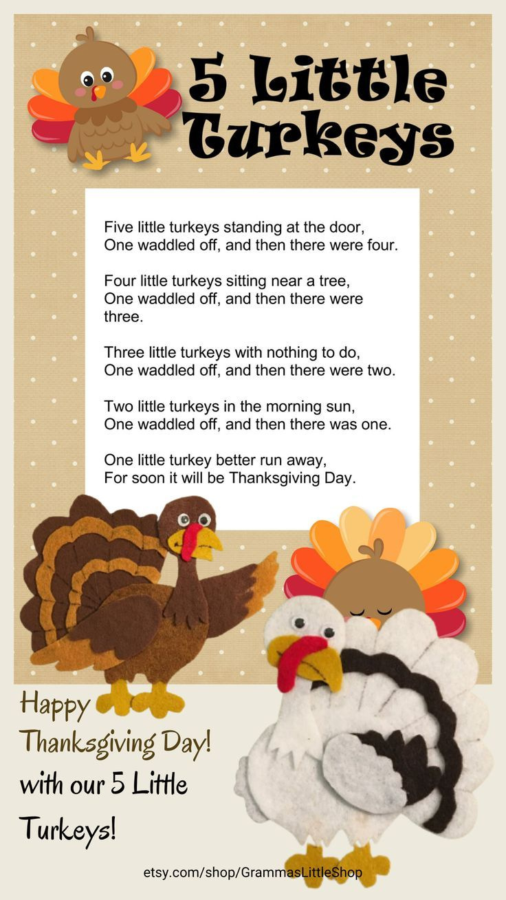 5 Little Turkeys with 5 Little Turkeys Printable