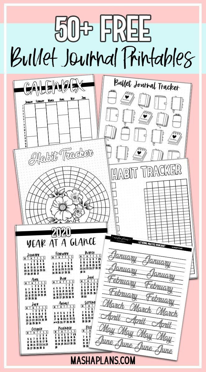 50+ Free Bullet Journal Printables pertaining to Free Printables For Bullet Journal