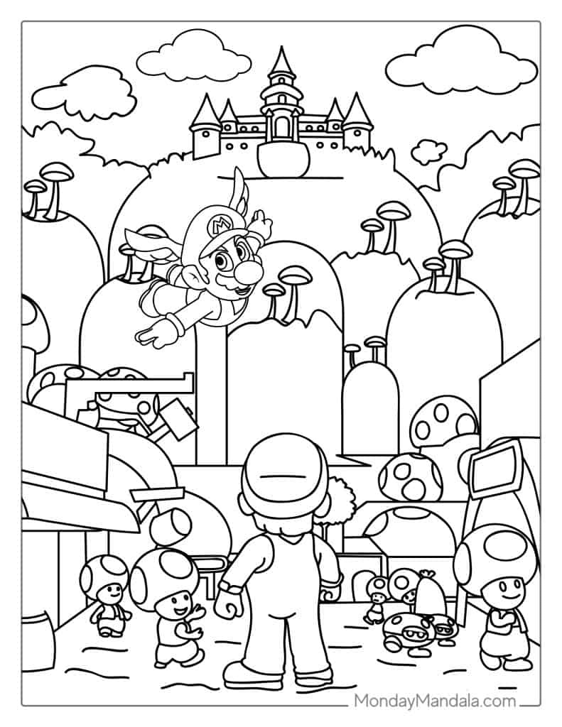 50 Mario Coloring Pages (Free Pdf Printables) intended for Free Mario Coloring Printables
