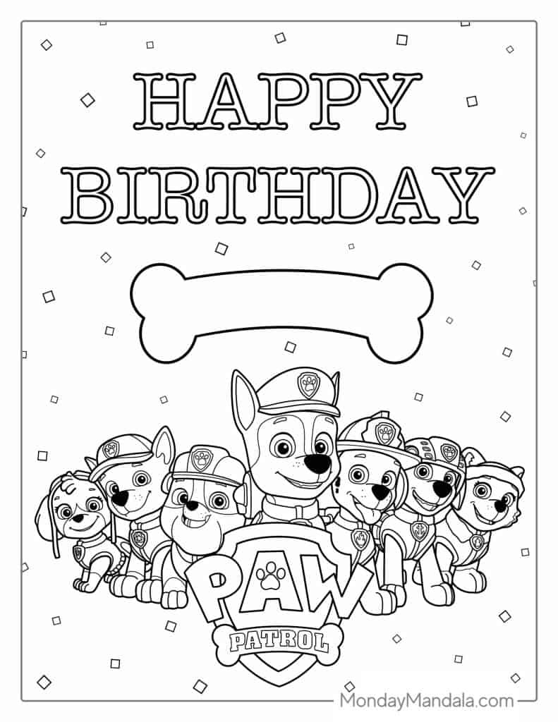 58 Paw Patrol Coloring Pages (Free Pdf Printables) in Paw Patrol Free Birthday Printables