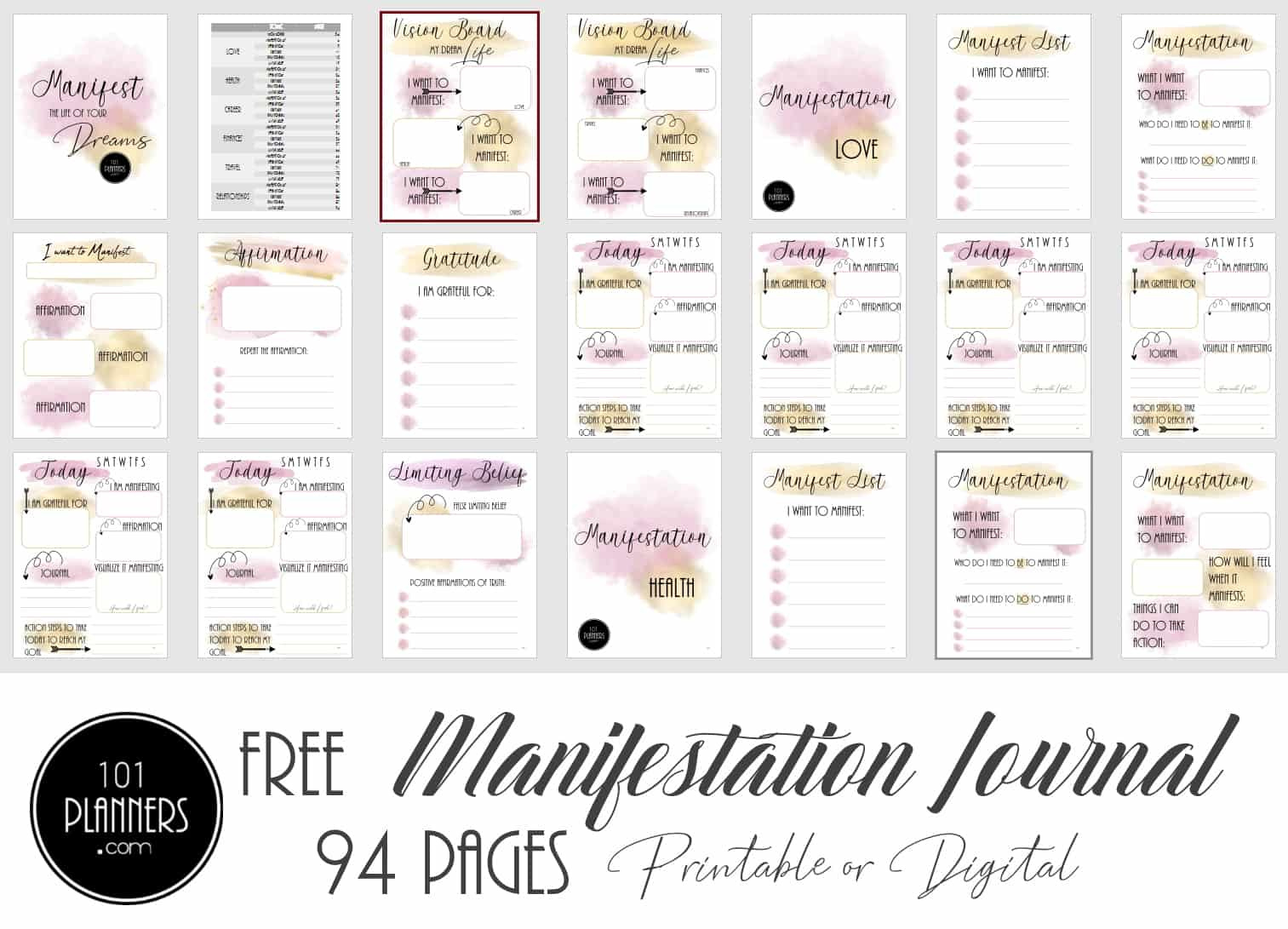 6 Free Manifestation Journal Templates | Instant Download with regard to Free Printable Manifestation Worksheet