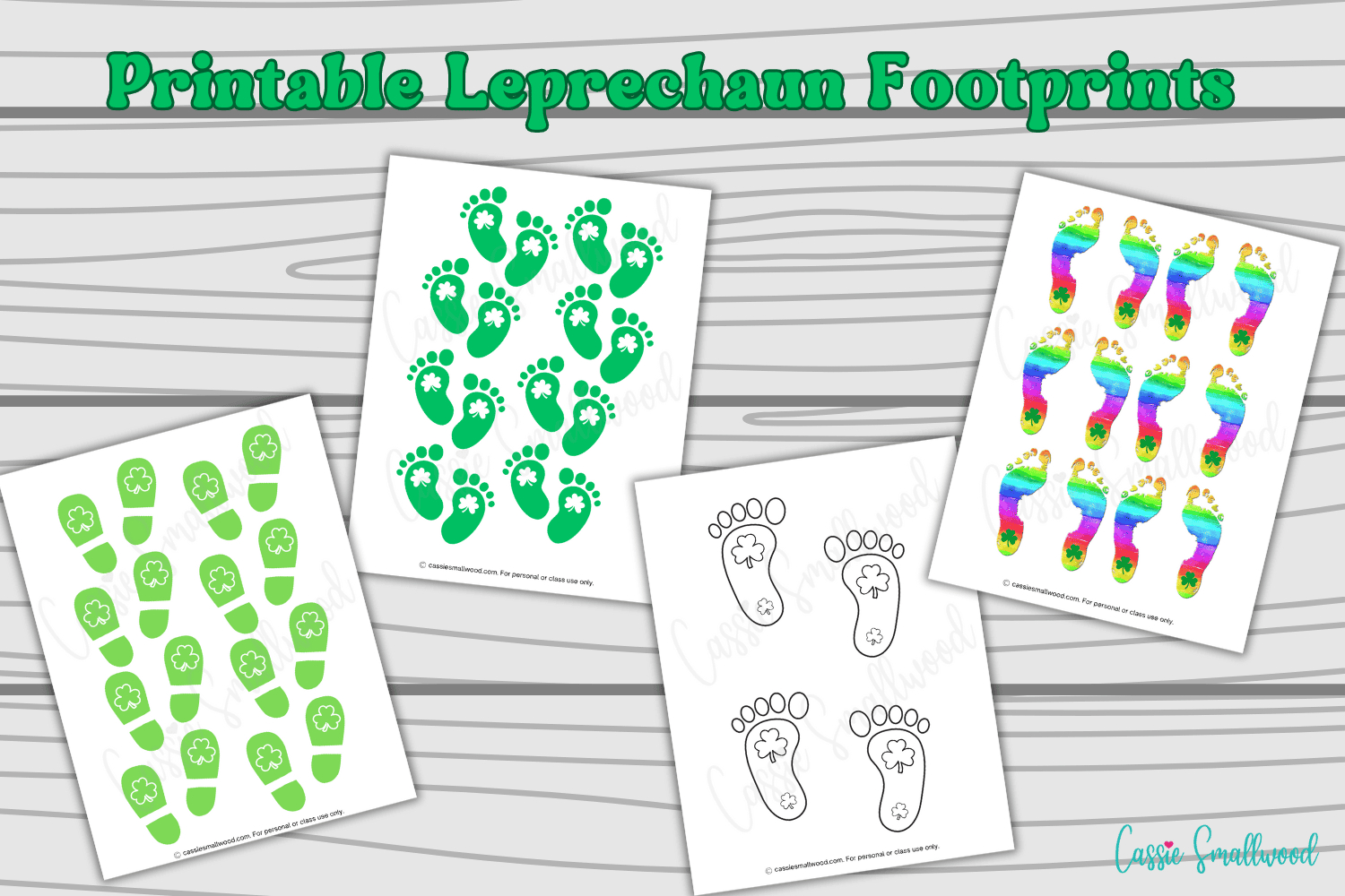 6 Fun Leprechaun Footprints Printables (Free!) - Cassie Smallwood regarding Free Printable Leprechaun Footprints