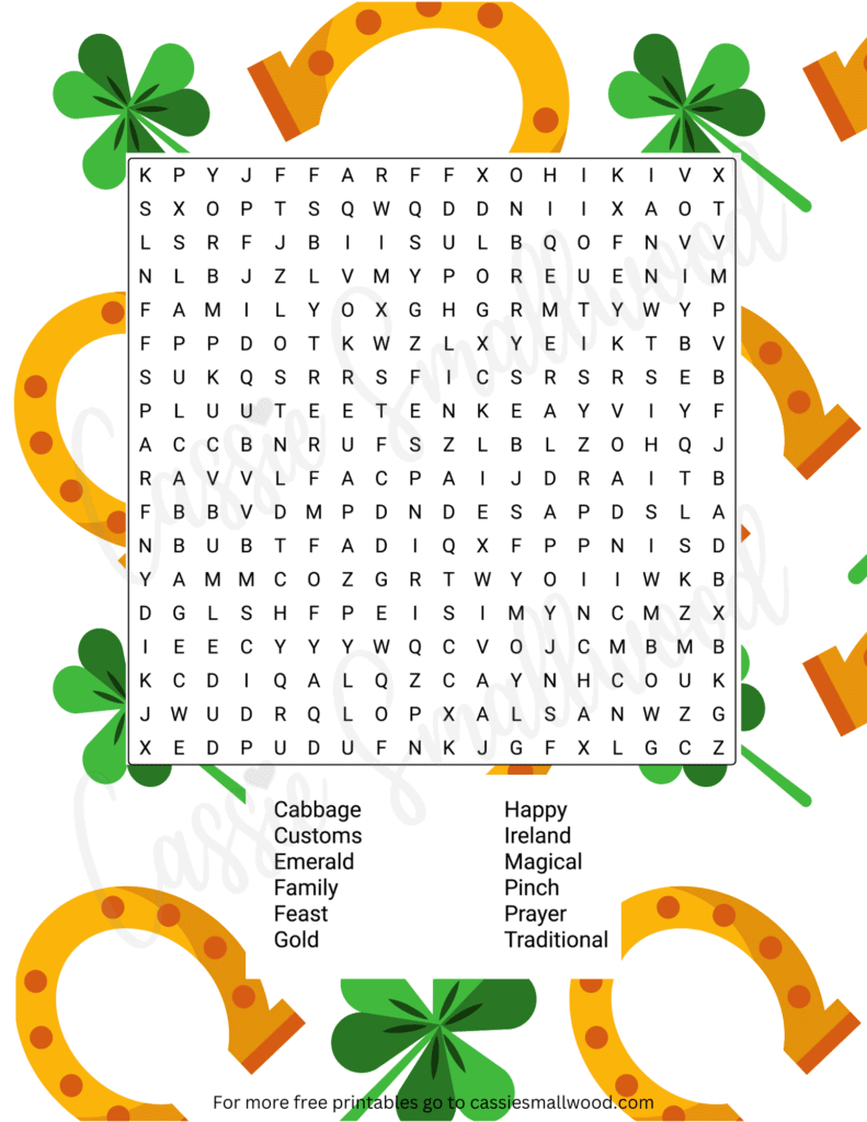 6 Fun St. Patrick&amp;#039;S Day Word Search Worksheets - Cassie Smallwood with Free Printable St Patrick&amp;#039;S Day Word Search