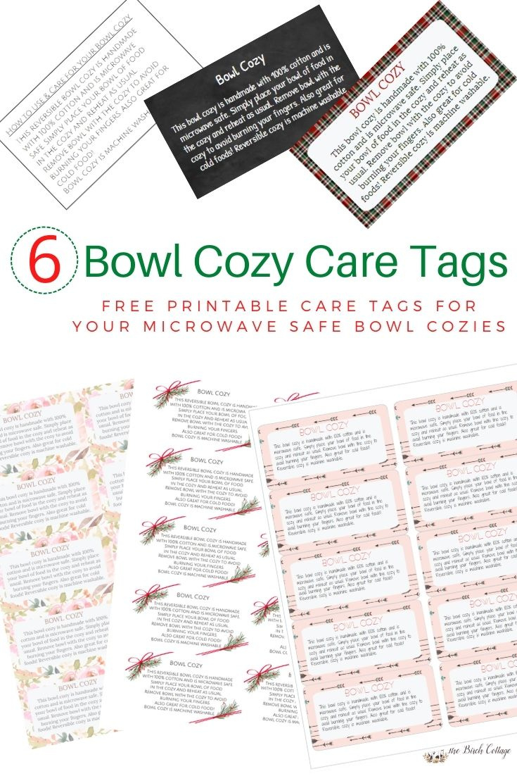 6 Printable Bowl Cozy Care Tags - The Birch Cottage within Free Printable Bowl Cozy Tags