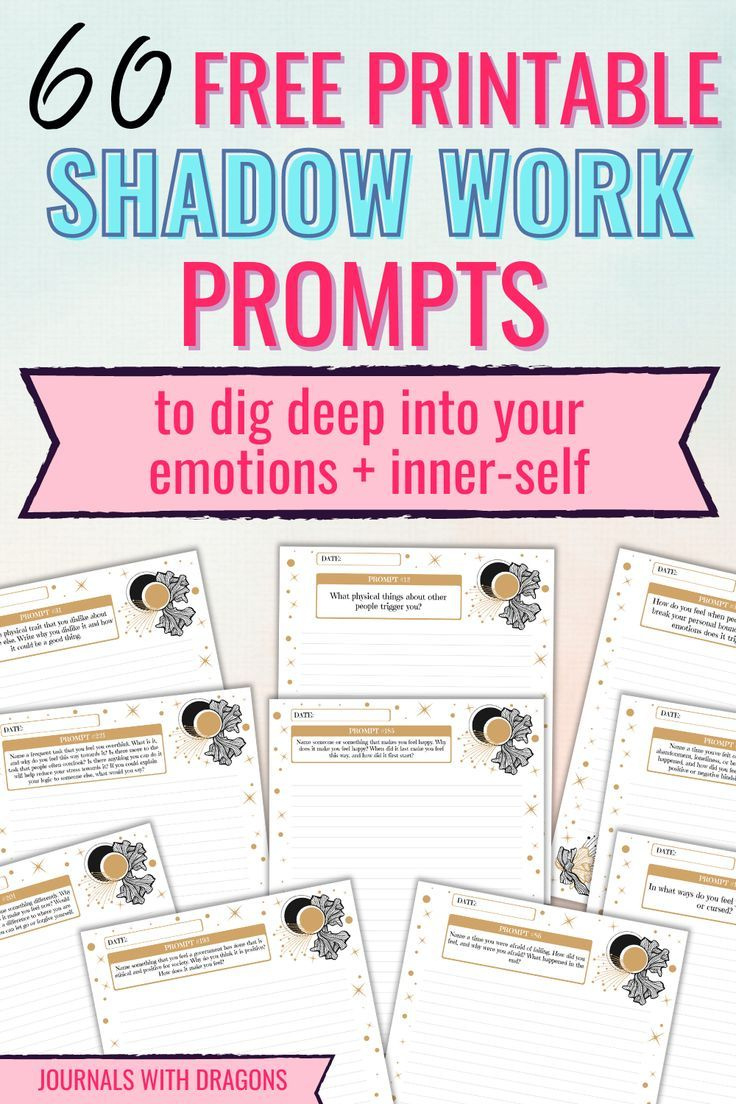 60 Free Printable Shadow Work Journal Prompts For Beginners To with Free Printable Shadow Work Worksheet