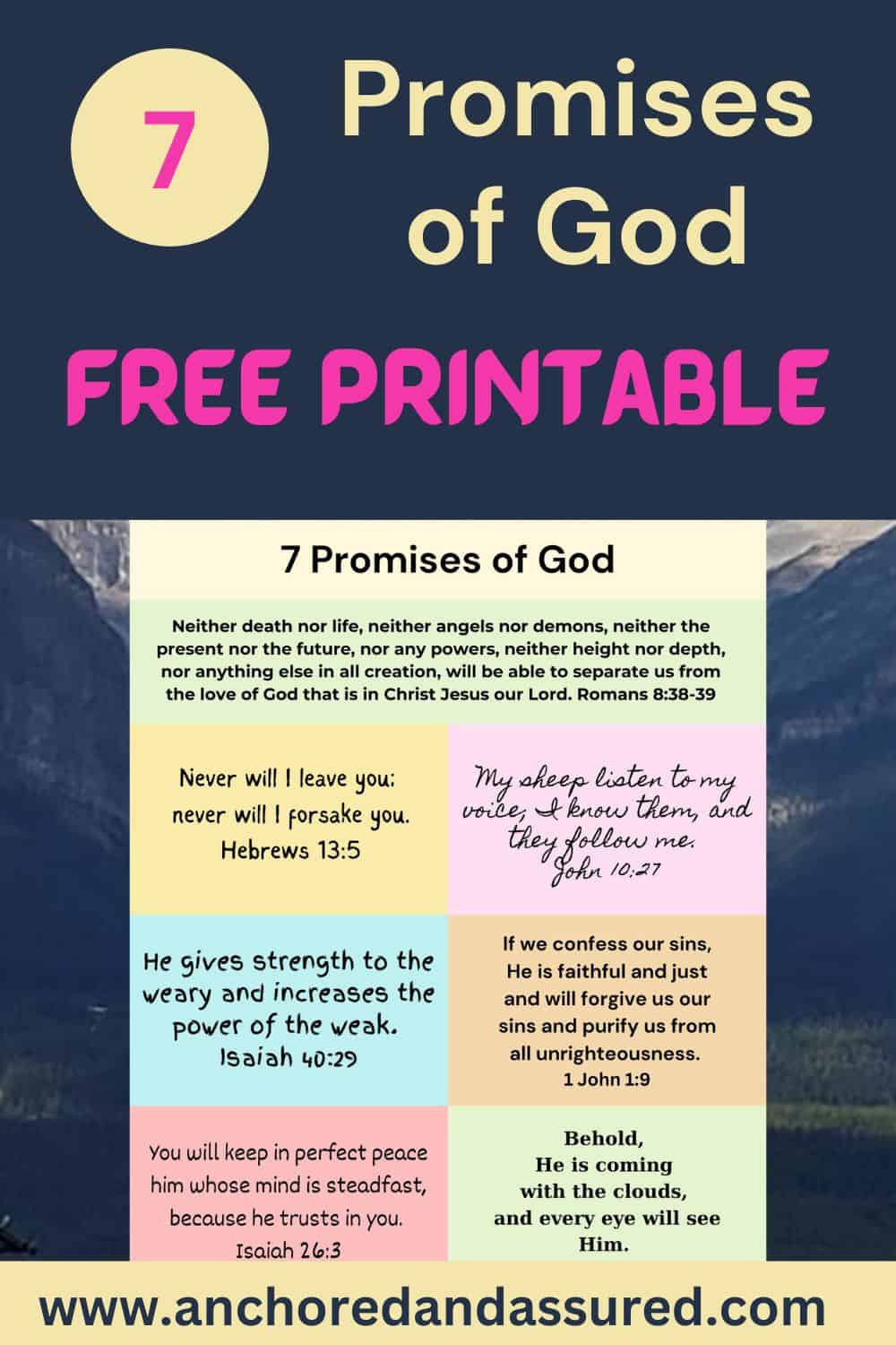 7 Promises Of God In The Bible (Free Printable) - Anchored And Assured with regard to Printable 7 Promises of God