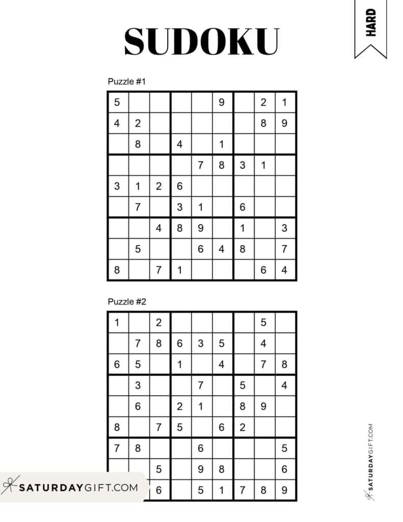 72 Free Printable Sudoku Puzzles | Saturdaygift intended for Sudoku Printable Free 6 Per Page