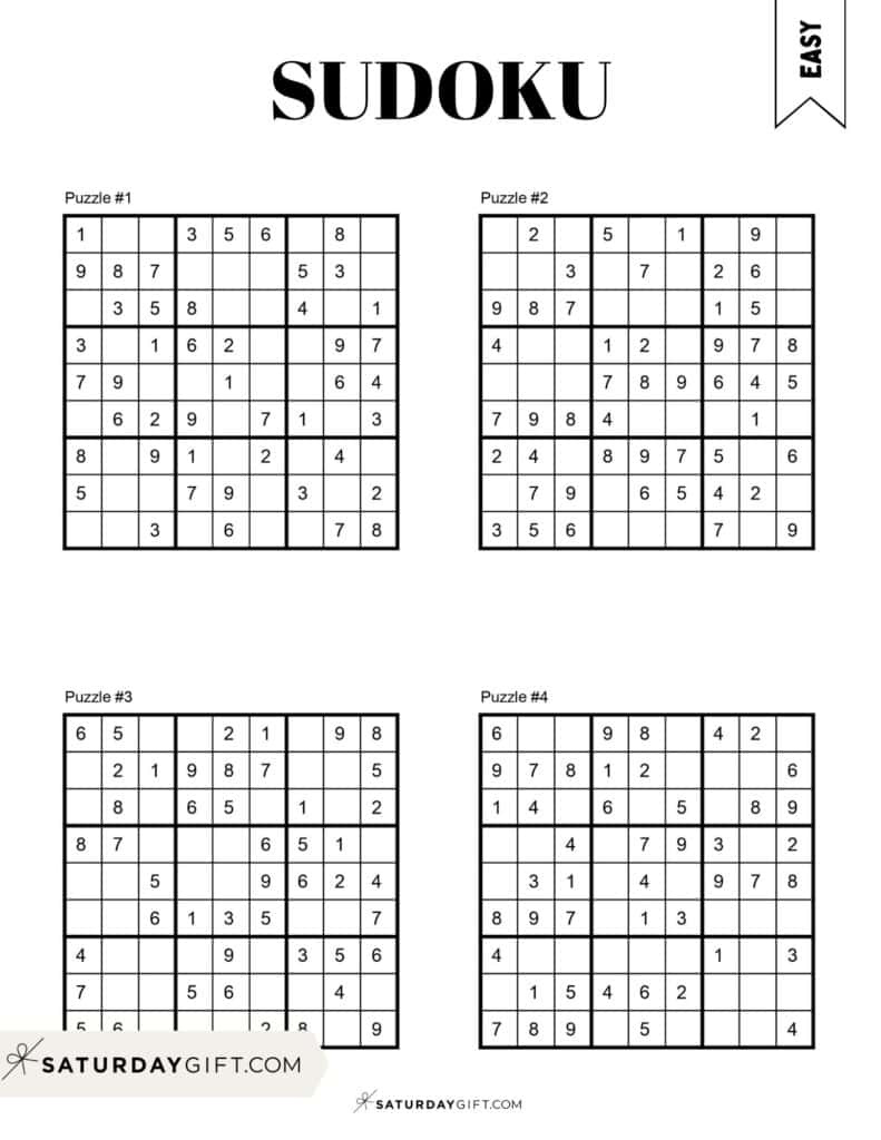 72 Free Printable Sudoku Puzzles | Saturdaygift within Free Sudoku Printables