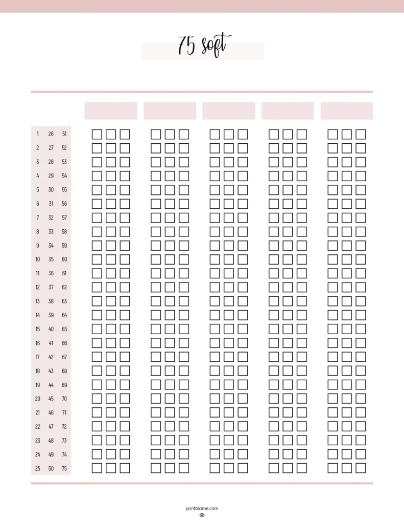 75 Soft Challenge Printable Free - 19 Downloadable 75 Day inside 75 Soft Challenge Printable Free