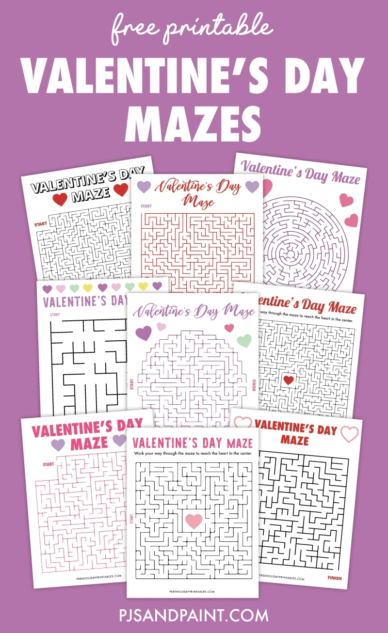 9 Free Printable Valentine&amp;#039;S Day Mazes - Pjs And Paint within Free Printable Valentine Mazes