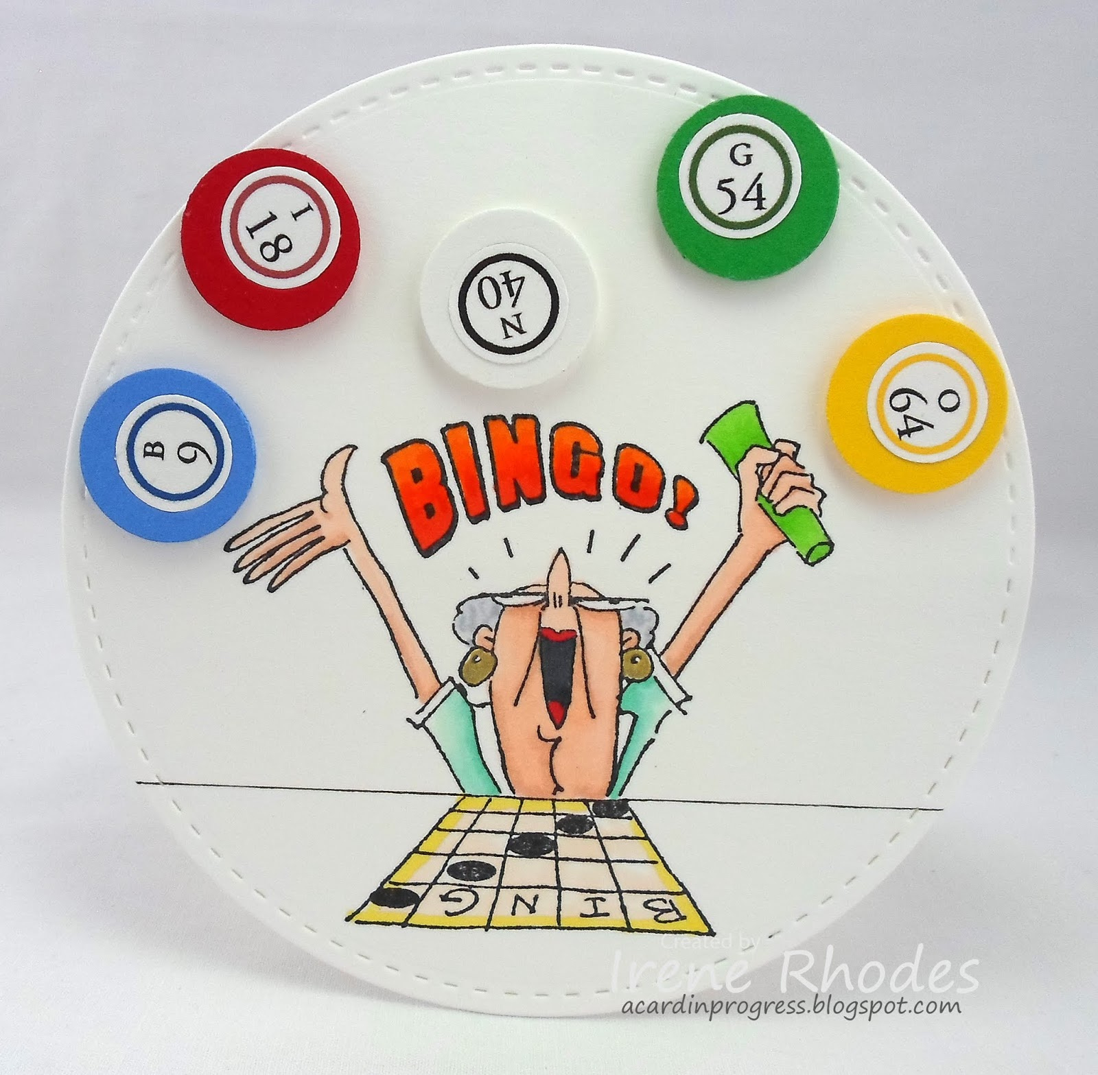 A Card In Progress: Yelling Bingo inside Bingo Punch Out Cards