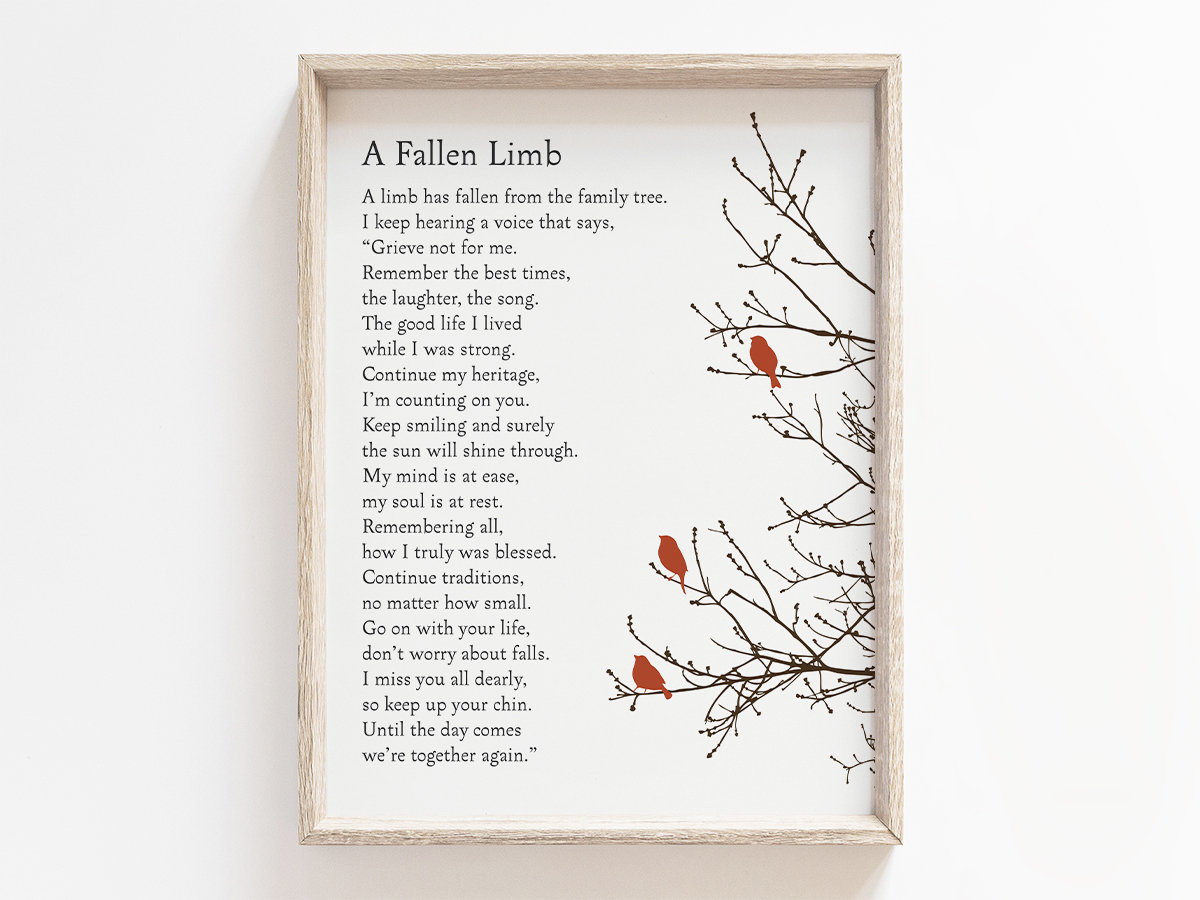 A Fallen Limb Poem Printable, Christian Print, Digital Download in A Fallen Limb Poem Printable