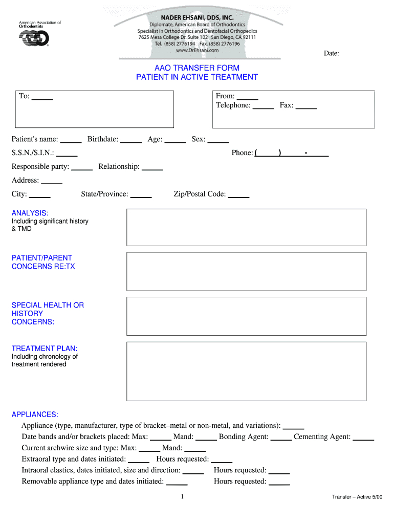 Aao Transfer Form - Fill Online, Printable, Fillable, Blank pertaining to Free Printable Aao Transfer Form