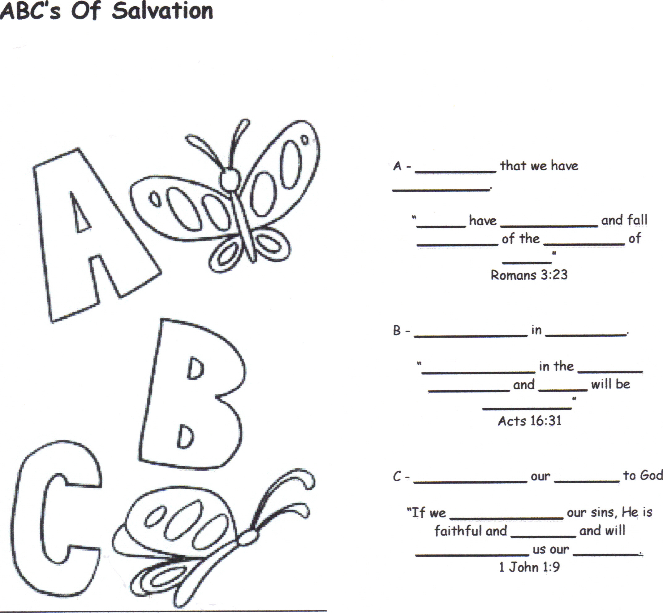 Abc&amp;#039;S Of Salvation | Arrowskidsclub with Free Printable Abc of Salvation Printable