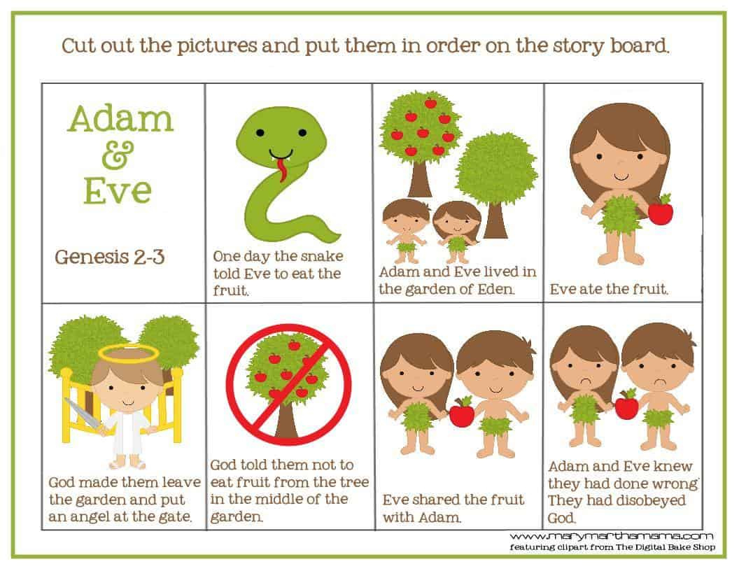 Adam And Eve Story For Kids [Free Printable Activities] – Mary intended for Adam and Eve Free Printables