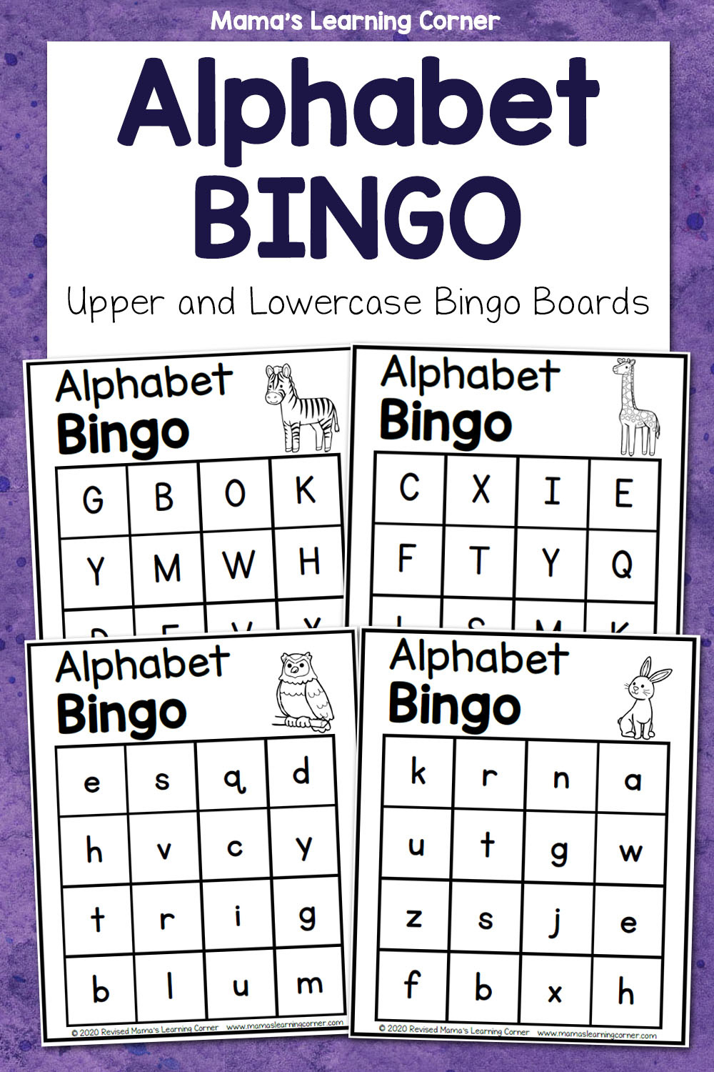 Alphabet Bingo - Mamas Learning Corner throughout Free Printable Alphabet Bingo Cards