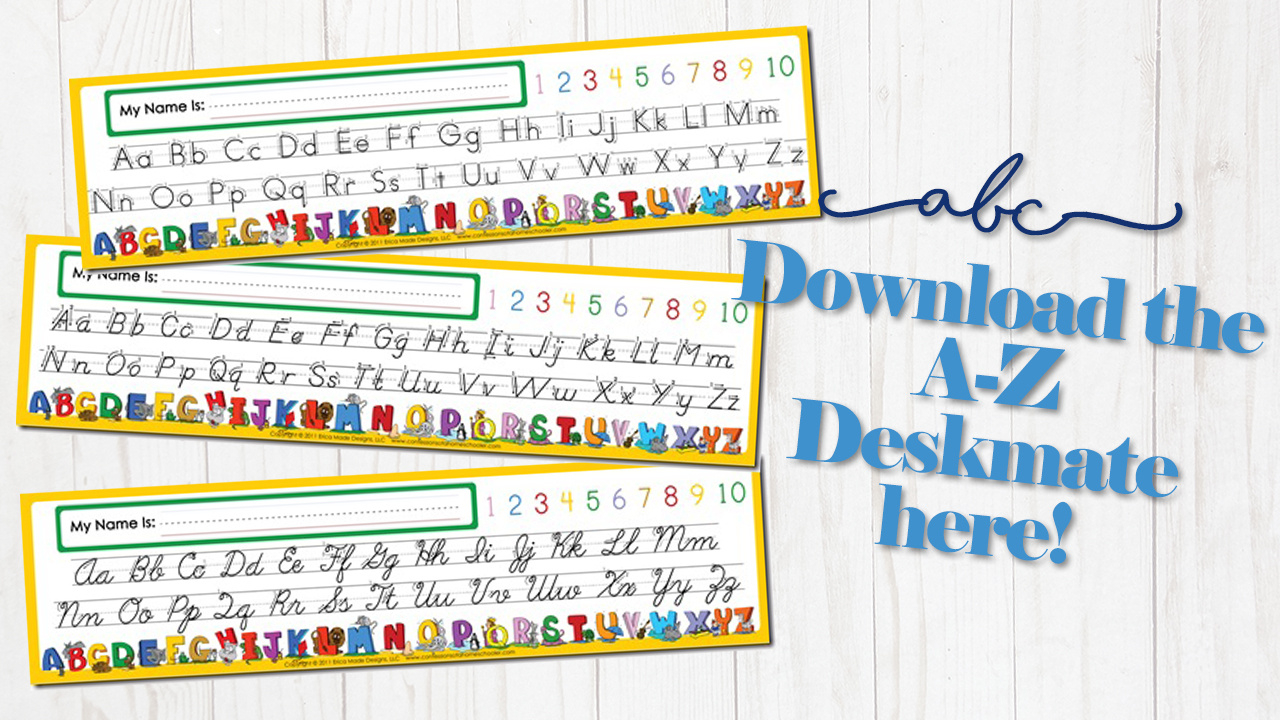 Alphabet Desk Mate - Confessions Of A Homeschooler regarding Free Printable Alphabet Strip For Desk