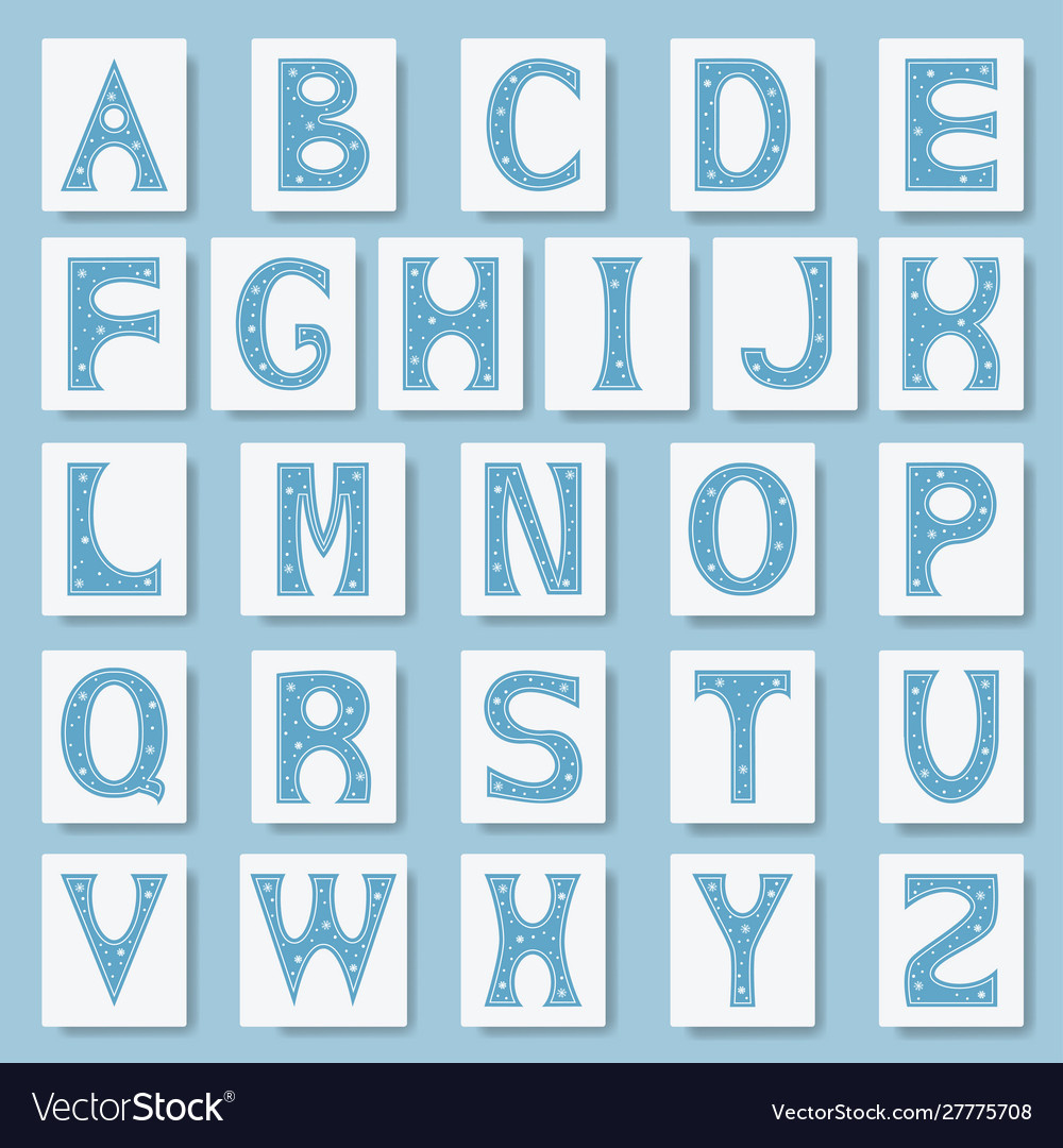 Alphabet Letters Font For Winter Royalty Free Vector Image regarding Free Printable Winter Alphabet Letters