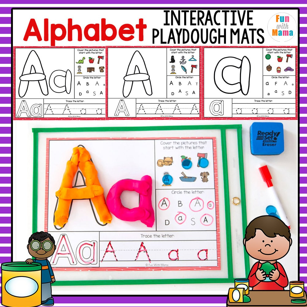 Alphabet Playdough Mats - Interactive - Fun With Mama for Printable Alphabet Free Alphabet Playdough Mats