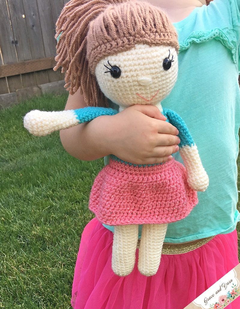 Amy The Amigurumi Doll - A Free Crochet Pattern - Grace And Yarn for Free Printable Crochet Doll Patterns