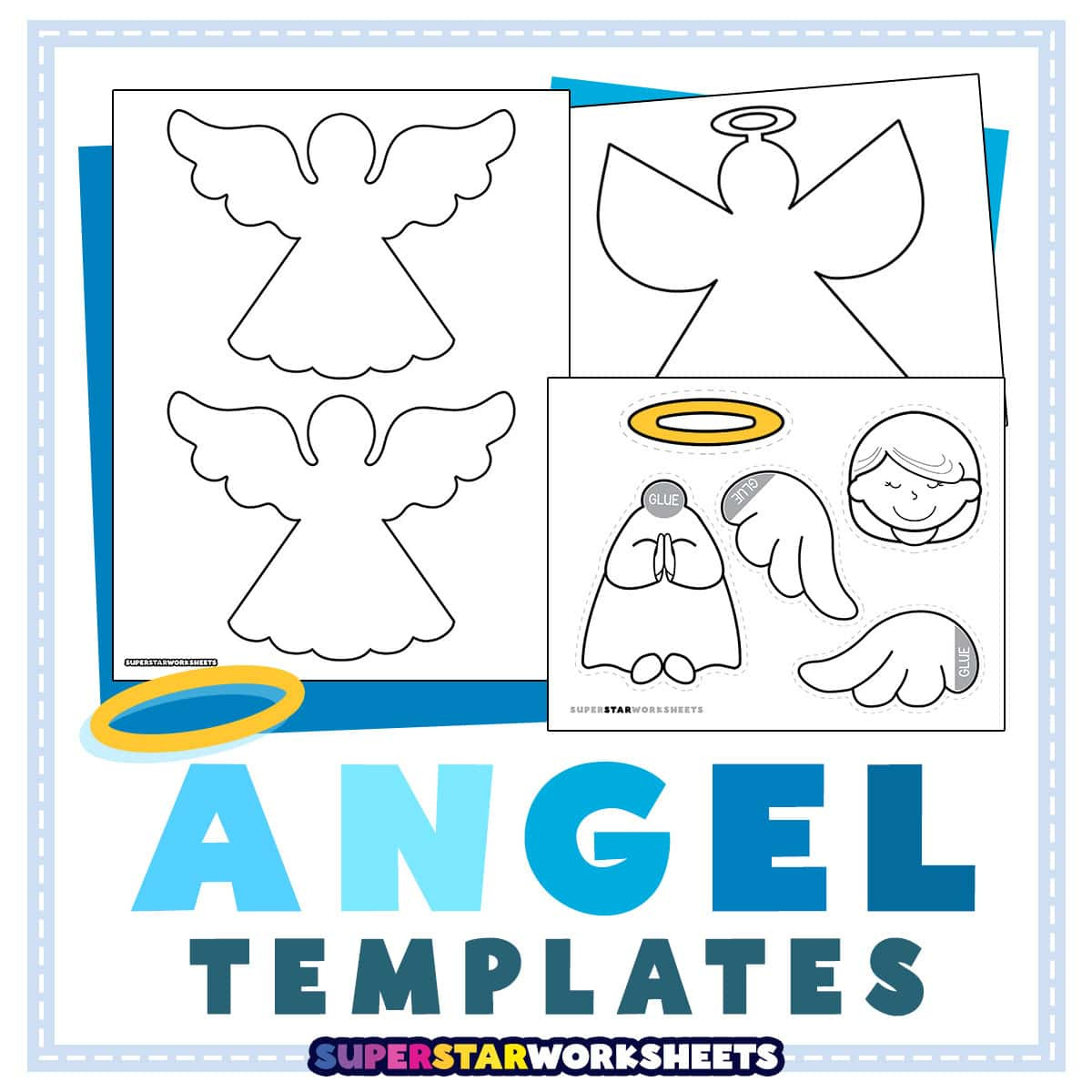 Angel Template - Superstar Worksheets with regard to 3d Angel Template Printable Free