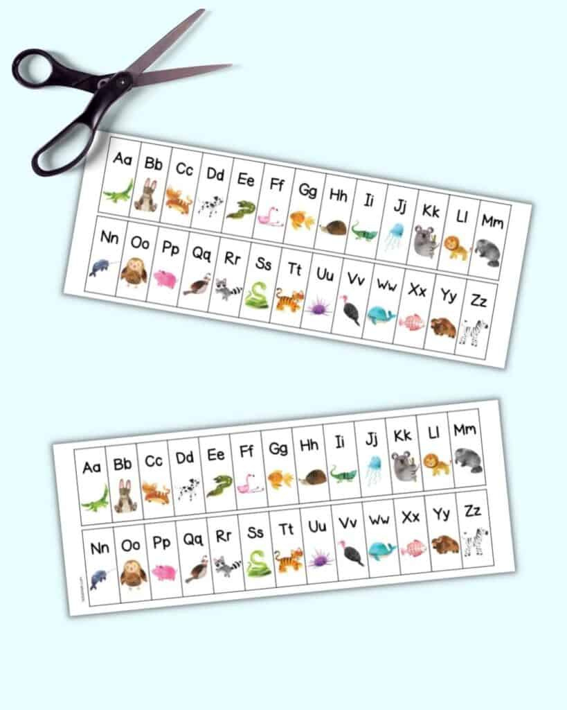 Animal Alphabet Strip Free Printable - The Artisan Life throughout Free Printable Alphabet Strip For Desk