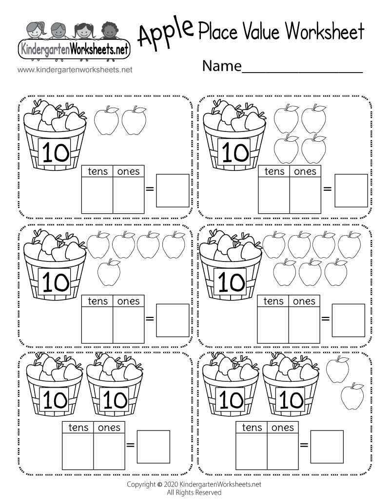 Apple Place Value Worksheet - Free Printable, Digital, &amp;amp; Pdf inside Printable Kindergarten Place Value Worksheets