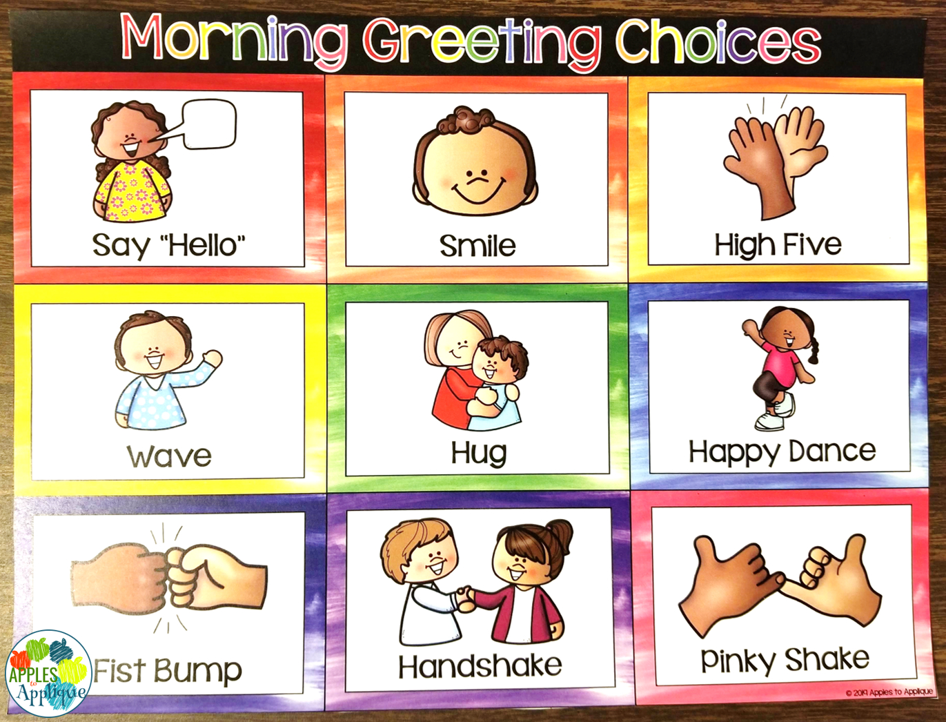 Apples To Applique: Morning Greeting Choices for Morning Greeting Choices Free Printable