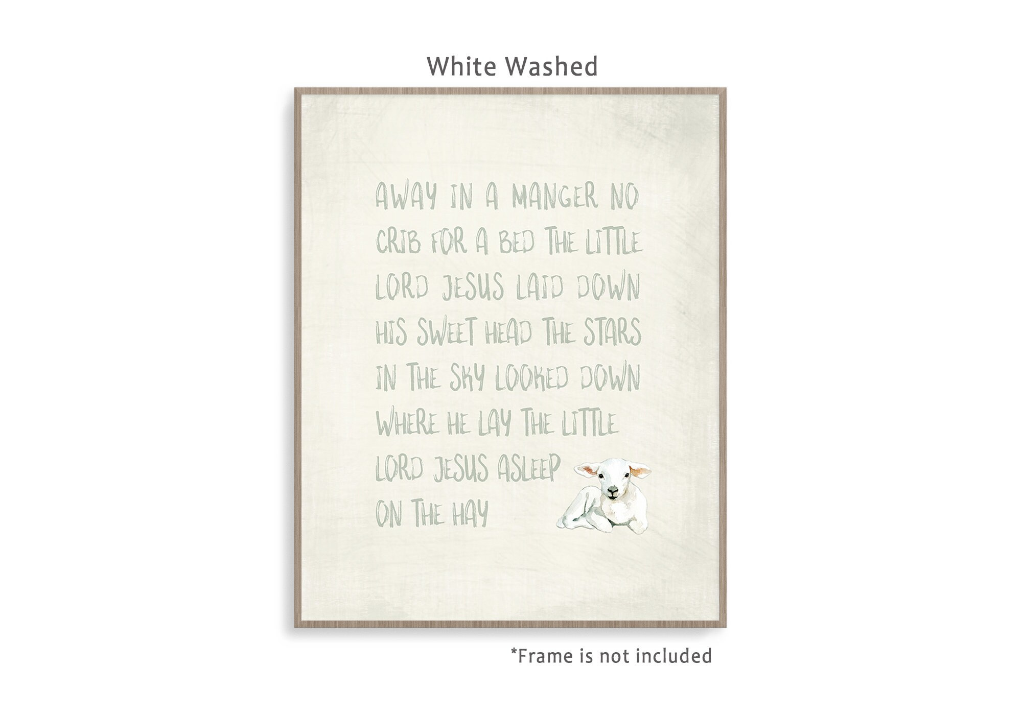 Away In A Manger Art Print Poster, Away In A Manger Lyrics, Nursery intended for Lyrics Away In A Manger Printable