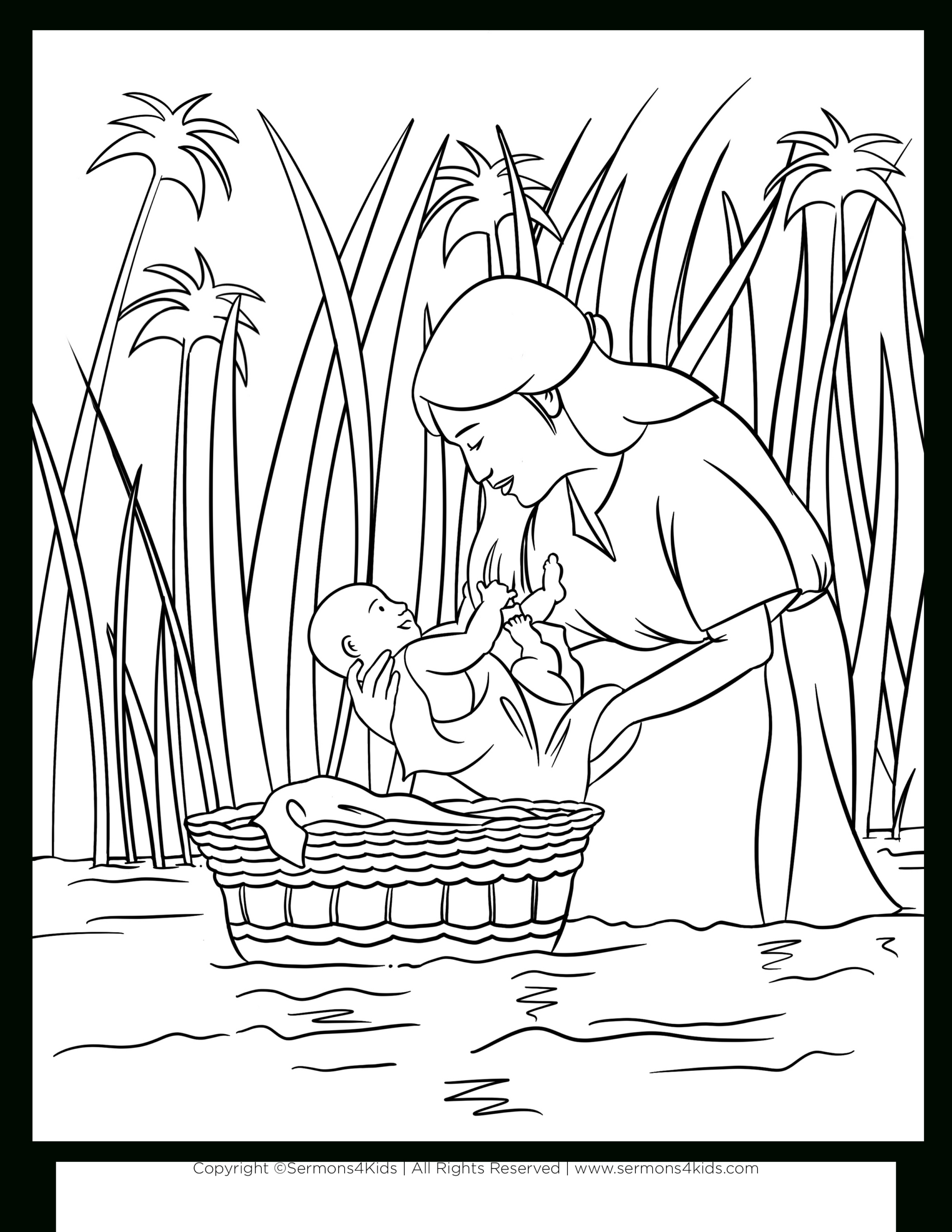 Baby Moses | Children&amp;#039;S Sermons From Sermons4Kids | Sermons4Kids for Moses Coloring Pages Printable Free